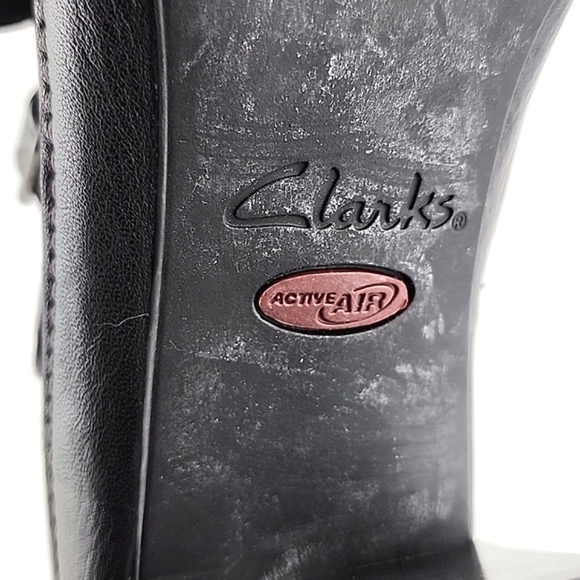 Clarks Artisan Passion Black Leather Double Strap Mary Jane Pump Heel Size 8M - Picture 15 of 16